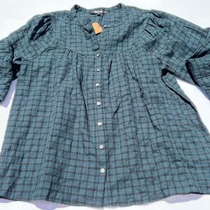 Madewell plaid tunic blouse
